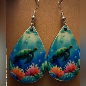 Hand Crafted Sea Turtle Earrings